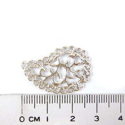 銅鍍霧銀色單孔水滴形葉子